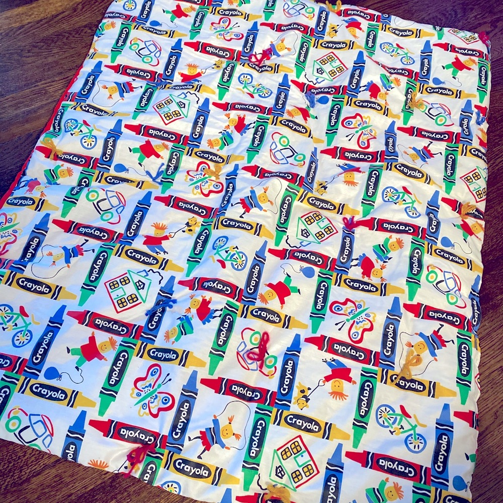 Vintage crayola primary color crib/ kids blanket